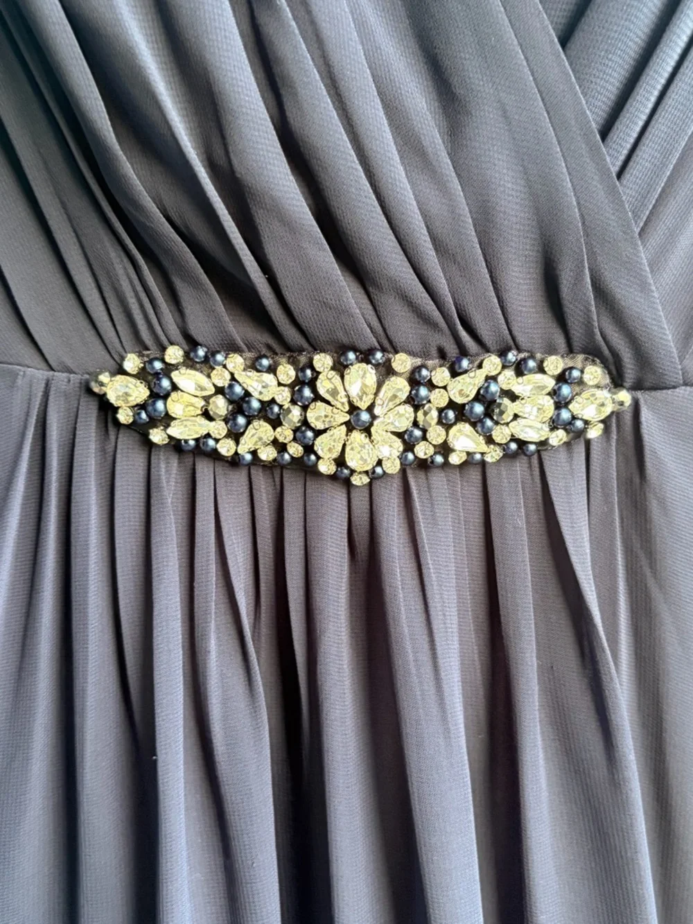 🆕🫐 Eliza J Navy Blue Chiffon Hi-Lo Dress Size 10 Formal Evening Wedding Guest - Picture 10 of 17